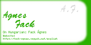 agnes fack business card